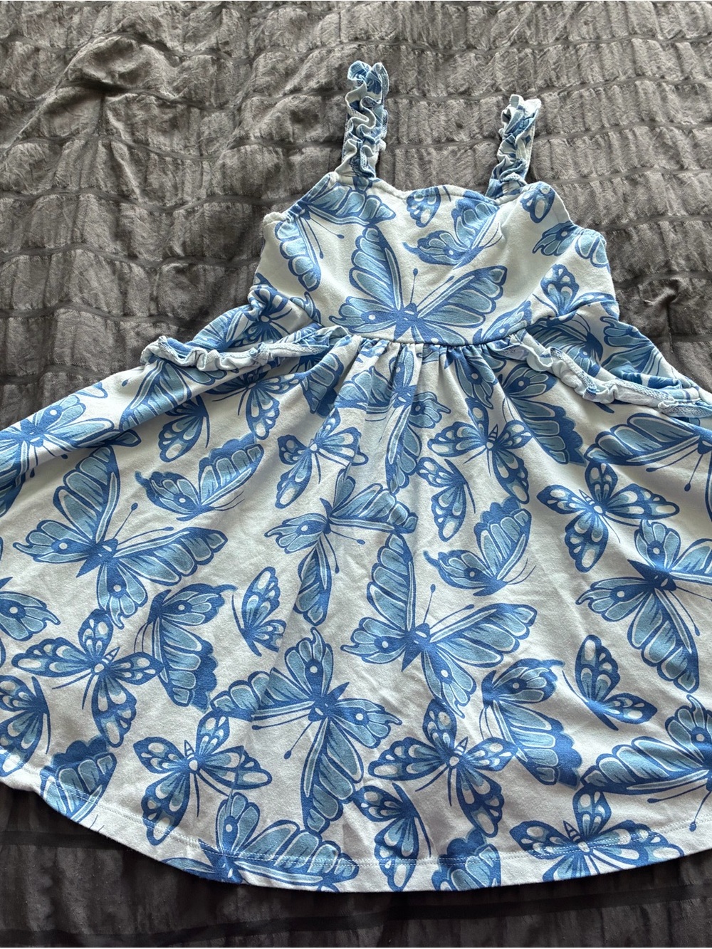 Girls Blue Butterfly Sundress